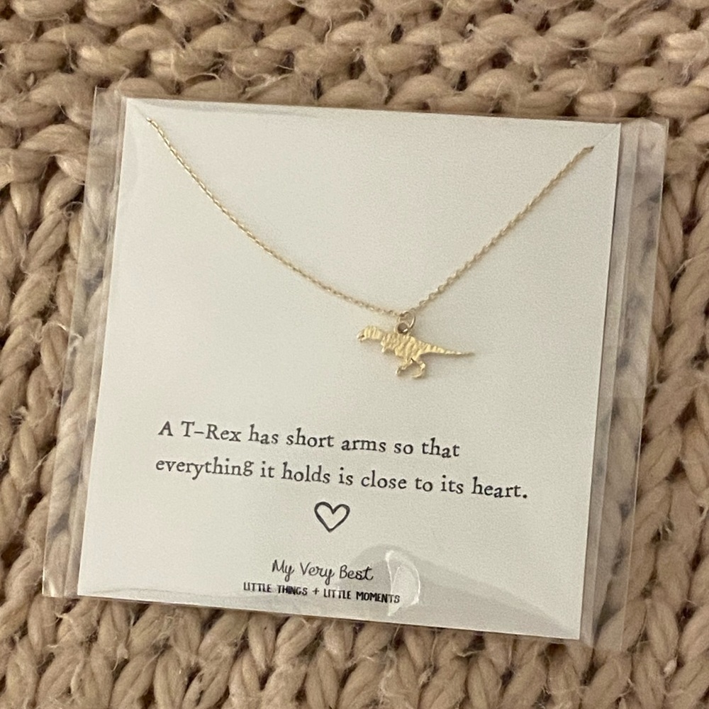 Dainty Gold Plated Dinosaur Necklace